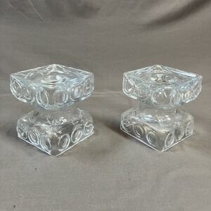 2 - Vintage Modern Riihimaki Tamara Aladin‎ Kehra Glass / Candle Holders / Vases